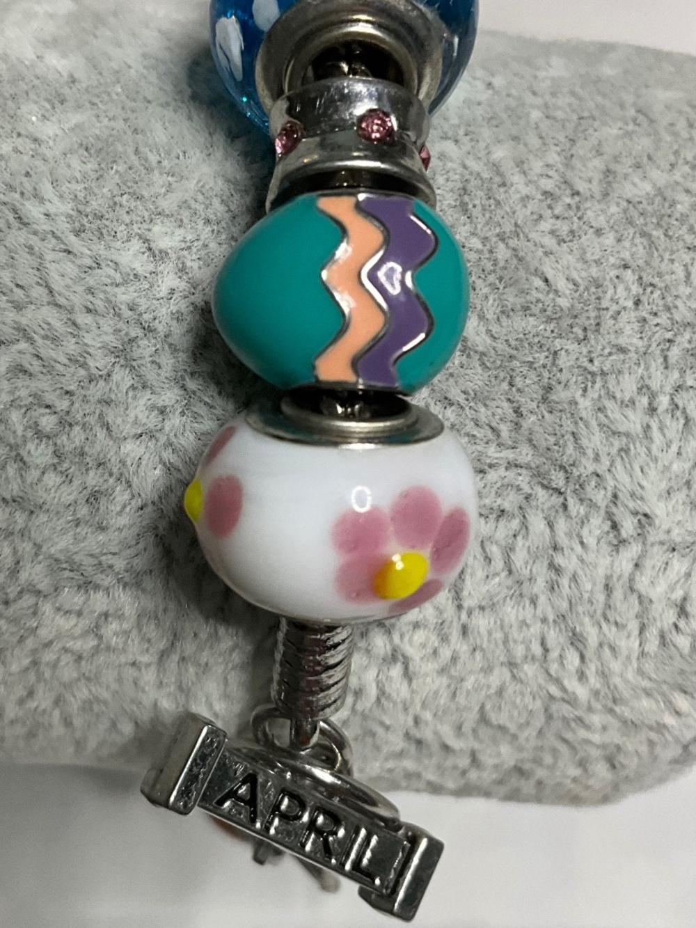 Vintage Willabee & Ward "April" Easter Charm Bracelet